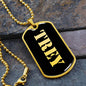 Trey v2 - 18k Gold Finished Luxury Dog Tag Necklace