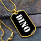 Dino v3 - 18k Gold Finished Luxury Dog Tag Necklace