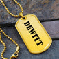 Dewitt - 18k Gold Finished Luxury Dog Tag Necklace