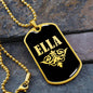 Ella v02a - 18k Gold Finished Luxury Dog Tag Necklace