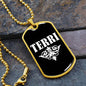 Terri v03a - 18k Gold Finished Luxury Dog Tag Necklace