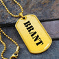 Brant - 18k Gold Finished Luxury Dog Tag Necklace