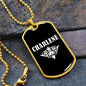 Charlene v03a - 18k Gold Finished Luxury Dog Tag Necklace