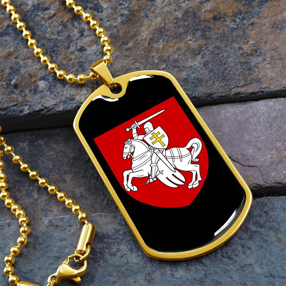 Pahonia (Belarus) v3 - 18k Gold Finished Luxury Dog Tag Necklace