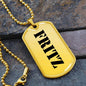 Fritz - 18k Gold Finished Luxury Dog Tag Necklace