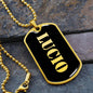 Lucio v2 - 18k Gold Finished Luxury Dog Tag Necklace
