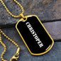Christoper v3 - 18k Gold Finished Luxury Dog Tag Necklace