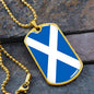 Scottish Flag - 18k Gold Finished Luxury Dog Tag Necklace
