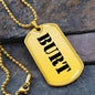 Burt - 18k Gold Finished Luxury Dog Tag Necklace