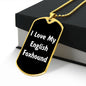 Love My English Foxhound v6 - 18k Gold Finished Luxury Dog Tag Necklace