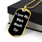 Love My Black Mouth Cur v6 - 18k Gold Finished Luxury Dog Tag Necklace