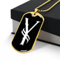 Initial Y v001-33 - 18k Gold Finished Luxury Dog Tag Necklace