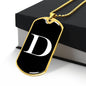 Initial D v3a - 18k Gold Finished Luxury Dog Tag Necklace