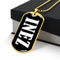 Inez v01w - 18k Gold Finished Luxury Dog Tag Necklace