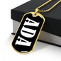 Ada v01w - 18k Gold Finished Luxury Dog Tag Necklace