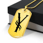 Initial Y v001-31 - 18k Gold Finished Luxury Dog Tag Necklace