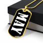 May v03 - 18k Gold Finished Luxury Dog Tag Necklace