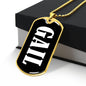 Gail v01w - 18k Gold Finished Luxury Dog Tag Necklace