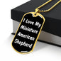 Love My Miniature American Shepherd v6 - 18k Gold Finished Luxury Dog Tag Necklace