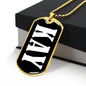 Kay v01w - 18k Gold Finished Luxury Dog Tag Necklace