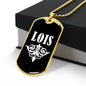 Lois v03a - 18k Gold Finished Luxury Dog Tag Necklace