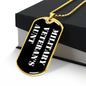 Military Veteran's Aunt v3 - 18k Gold Finished Luxury Dog Tag Necklace