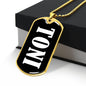 Toni v01w - 18k Gold Finished Luxury Dog Tag Necklace