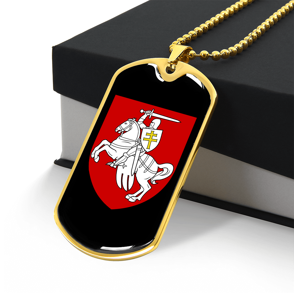 Pahonia (Belarus) v3 - 18k Gold Finished Luxury Dog Tag Necklace