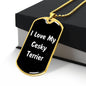 Love My Cesky Terrier v6 - 18k Gold Finished Luxury Dog Tag Necklace