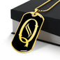 Initial Q v001-32 - 18k Gold Finished Luxury Dog Tag Necklace