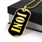 Joni v02 - 18k Gold Finished Luxury Dog Tag Necklace