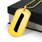 Initial I v1b - 18k Gold Finished Luxury Dog Tag Necklace
