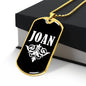 Joan v03a - 18k Gold Finished Luxury Dog Tag Necklace