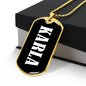 Karla v01w - 18k Gold Finished Luxury Dog Tag Necklace
