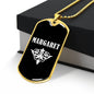 Margaret v03a - 18k Gold Finished Luxury Dog Tag Necklace