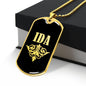 Ida v02a - 18k Gold Finished Luxury Dog Tag Necklace