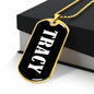 Tracy v01w - 18k Gold Finished Luxury Dog Tag Necklace