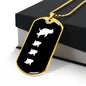 Mama Penguin With 3 Chicks v3 - 18k Gold Finished Luxury Dog Tag Necklace