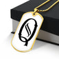 Initial Q v001-34 - 18k Gold Finished Luxury Dog Tag Necklace