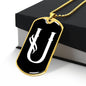 Initial U v001-33 - 18k Gold Finished Luxury Dog Tag Necklace