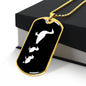 Mama Duck With 2 Ducklings v3 - 18k Gold Finished Luxury Dog Tag Necklace