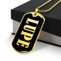 Lupe v02 - 18k Gold Finished Luxury Dog Tag Necklace