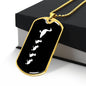 Mama Duck With 4 Ducklings v3 - 18k Gold Finished Luxury Dog Tag Necklace