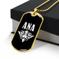 Ana v03a - 18k Gold Finished Luxury Dog Tag Necklace