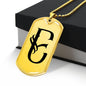 Initial E v001-31 - 18k Gold Finished Luxury Dog Tag Necklace