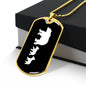 Mama Bear With 2 Cubs v3 - 18k Gold Finished Luxury Dog Tag Necklace