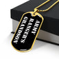 Army Ranger's Grandson v3 - 18k Gold Finished Luxury Dog Tag Necklace