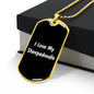 Love My Sheepadoodle v6 - 18k Gold Finished Luxury Dog Tag Necklace