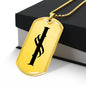 Initial I v001-31 - 18k Gold Finished Luxury Dog Tag Necklace