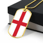 English Flag - 18k Gold Finished Luxury Dog Tag Necklace
